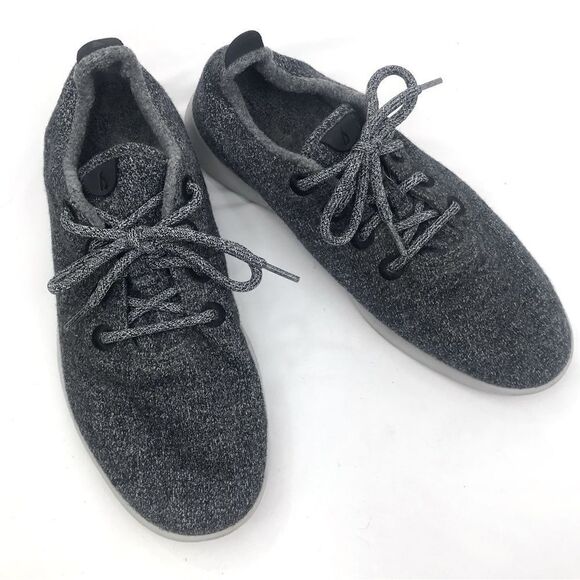 Allbirds Mottled Gray Wool Runner Lace Up Athletic Sneakers - Picture 3 of 14